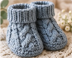 Cable Knit Booties baby booties