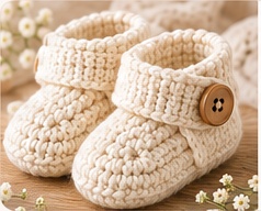 Button Strap Booties baby booties